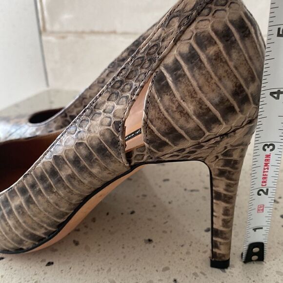 Ann Taylor Women's Snake Print Pointed Toe Leather Heel Pump Career Cocktail 7M - Picture 13 of 14
